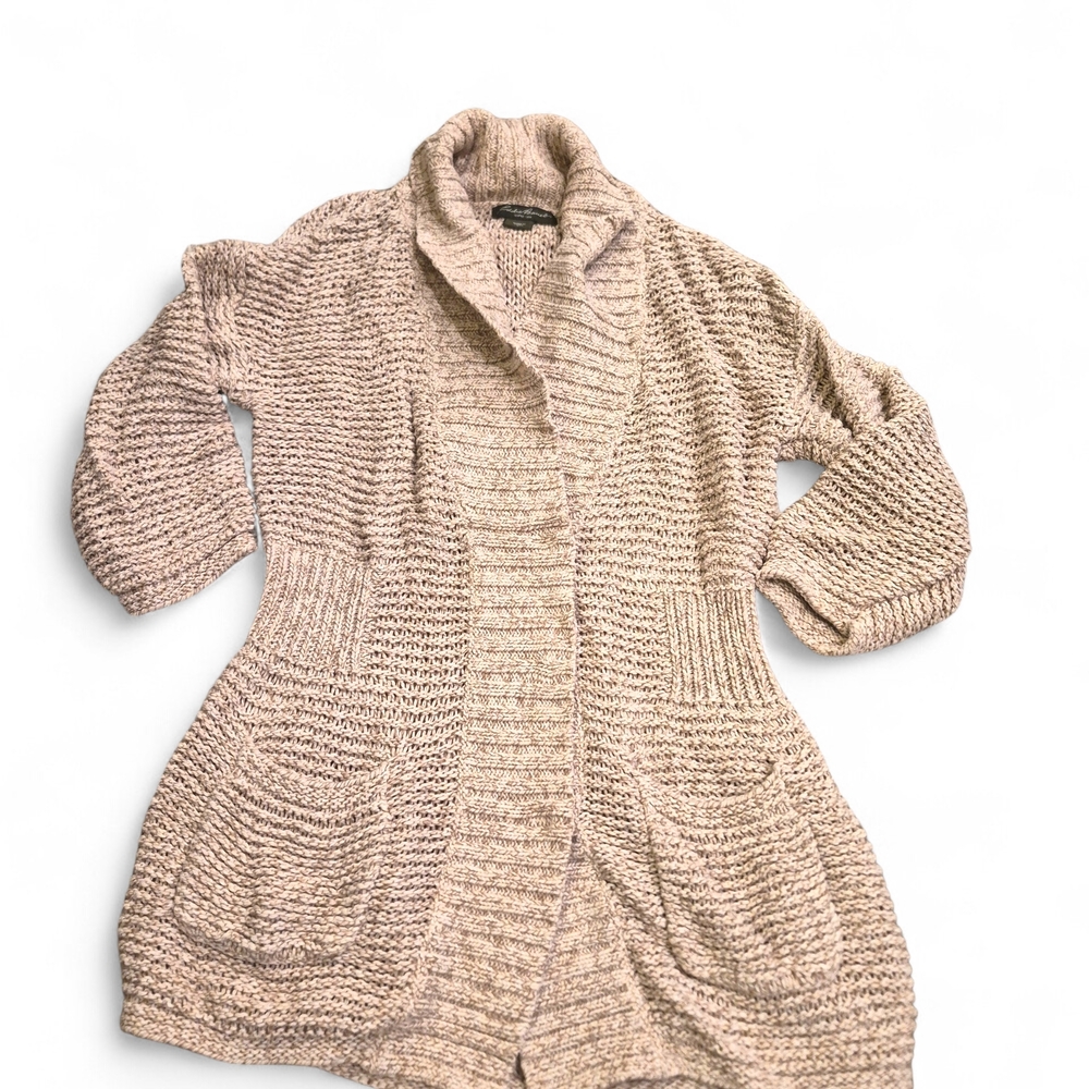 Eddie Bauer Beige Knit Cardigan Size L